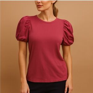 Elie Tahari Puff Sleeve Blouse Pink Size XS